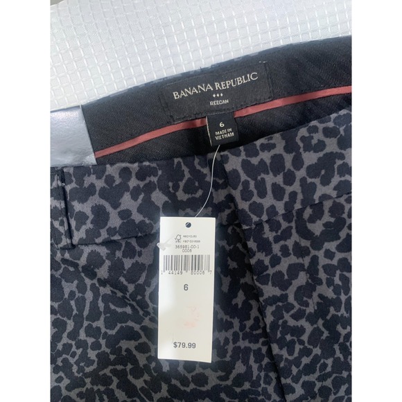 (H-230)Banana Republic Reegan Women's Pants Size 6 Leopard Print Mid Rise Slim F - Picture 5 of 7